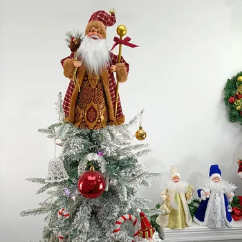 Yeni Evrensel Tekerlek Noel Baba Bebek Elektrikli Müzik Aydınlatma Yaşlı Adam Süsler Bebek noel hediyesi Dekor Noel ağaç dekor