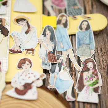 15 Adet / paket Taze Genç Kız Sticker DIY Craft Scrapbooking Albümü Önemsiz Dergisi Dekoratif Çıkartmalar