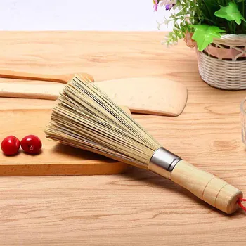 Geleneksel Doğal Bambu Wok Pan Pot Fırça Çanak Kase Yıkama Temizleme Fırçası Ev Mutfak Temizleme Araçları Yüksek Kalite