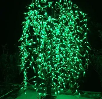 Dış mekan kullanımı LED yapay söğüt ağlayan ağaç ışık yılbaşı ağacı ışık 1152 adet LED 2 m / 6.6 ft yağmur geçirmez peri bahçe dekorasyon
