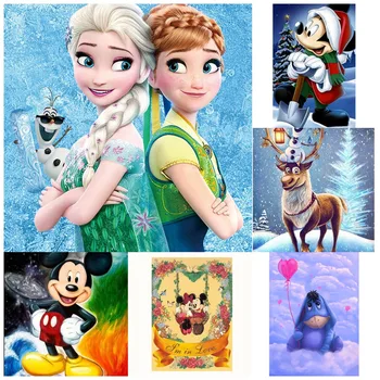 Elmas Nakış Elmas Resim Sergisi Disney Mozaik Noel Mickey Minnie Kare Çapraz Dikiş Çocuk Ev Dekorasyon Çocuk Hediyeler