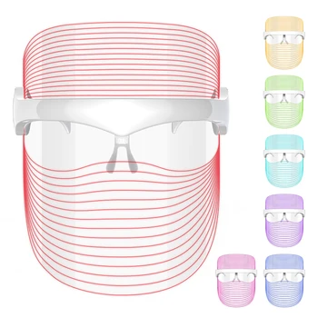 7 Renk LED foton ışık tedavisi yüz maskesi kablosuz kullanım hafifletmek Melanin beyazlatma Anti-aging cilt sıkın fotonik cilt bakımı