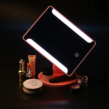 CASHOU14 derece rotasyon makyaj aynası LED ayarlanabilir dokunmatik ekran kozmetik güzellik masaüstü makyaj masası standı ışık kozmetik