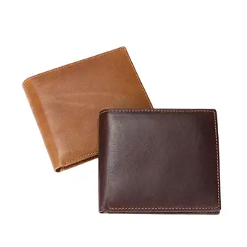 Marka Erkek Cüzdan Hakiki Deri Kısa Çanta Küçük Bozuk para cüzdanı Erkek Cüzdan kart tutucu Fotoğraf Tutucu İnek Deri Çanta