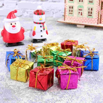 60 adet Noel Hediye Kutuları Tatil Asılı Hediye Kutusu Noel Parlak Hediye Kutusu Ağacı Hediye Kutuları Süsler Noel Ağacı Baubles