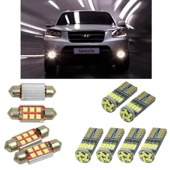 Iç led araba ışıkları Hyundai santa fe için mk1 sm mk2 cm ampuller arabalar için plaka lambası 8 adet