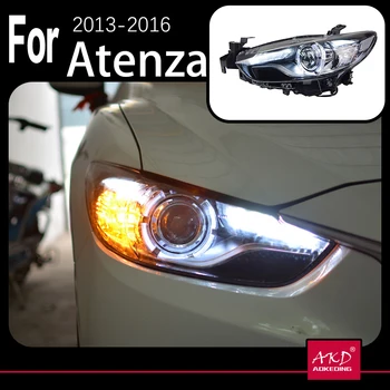 AKD Araba Modeli Mazda 6 Farlar 2013-2016 Mazda6 Atenza LED Far DRL Hıd Kafa Lambası Bi Xenon Projektör Aksesuarları