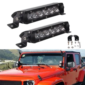 6D Ultra İnce led iş lambası şeridi 7 inç Sürüş Sis Lambası 4x4 LED çubuk için Motosiklet Offroad 4WD SUV ATV Traktör kamyon 12V 24V