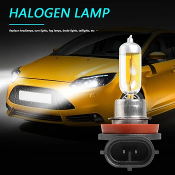 1 adet Farlar araba ışık kaynağı Park Kuvars Cam H11 3000K Halojen Ampul Araba Far için Otomatik Sis lamba ışığı