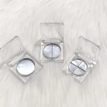 100 adet Plastik Boş Göz Farı Durumda Paleti Tek Vaka Yuvarlak Kavanoz Toz Kozmetik Kompakt Konteyner