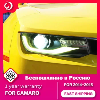 Farlar Chevrolet Camaro 2014-2015 için LED Kafa Lambası DRL Dönüş Sinyali Melek gözü Led Projektör Bifokal Lens Aksesuarları