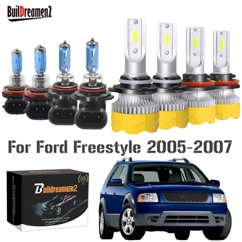 4 X Araç Ön Far Hi/Lo ışın Ford Freestyle 2005 2006 2007 Için LED Halojen Far Ampul Düşük ışın + Yüksek Beam12V