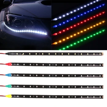 Araba LED şerit Styling dekoratif ortam ışığı 30 CM 15 SMD lamba su geçirmez LED R9CC