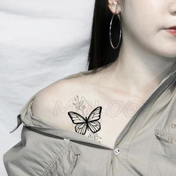 Dövme Etiket Kelebek Elf Çiçek Geometrik Desen Küçük Sahte Dövmeler Vücut Makyaj Su Geçirmez Çıkartmalar Kadınlar Kız Çocuklar için