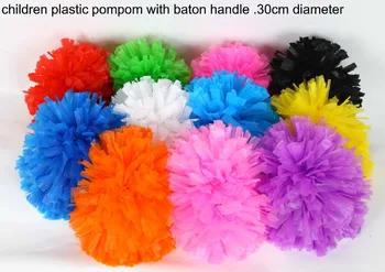 30 cm 80g Plastik PE renkli Amigo ponpon baton kolu ile, Tezahürat pom pom ürün ürünleri, 11 renkler balo salonu kostüm