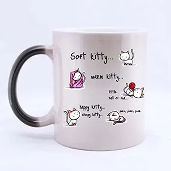 11 oz Komik Kedi Kitty Kupa-Yumuşak Kitty Sıcak Kitty Renk Değiştiren Kupa Geçişin Kahve Kupalar Fincan