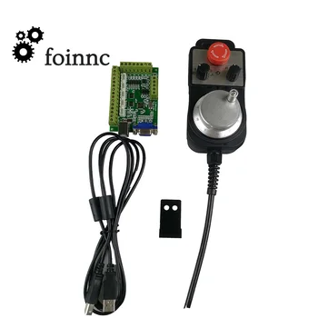 Bir Set(MACH3 Yeşil 5 Eksenli USB Arayüz Kartı CNC Hareket Kontrol Kartı + Acil Durdurma El Çarkı MPG) oyma makinesi parçaları