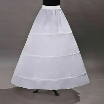 Şehvetli Görünümlü Yeni Stil Beyaz 3 Hoop Petticoat Kabarık Etek Uzun Bir Çizgi düğün elbisesi Gelin Jüpon