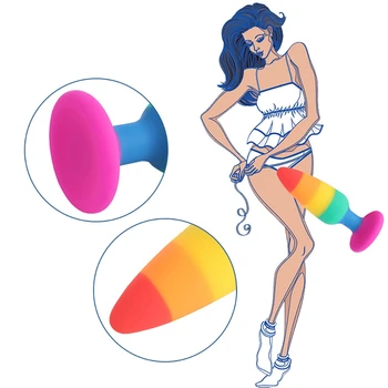 Renkli Anal Plug Silikon Yapay Penis Kadınlar İçin Seks Oyuncakları G-spot Teşvik Butt Plug Erotik Fetiş Yetişkin Anüs BDSM 18 + Kız