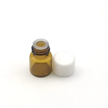 10 adet 1ml Amber Cam Şişeler Küçük Mini uçucu yağ şişesi ile Delik Ucu ve Kap Küçük Parfüm Örnekleri Şişe