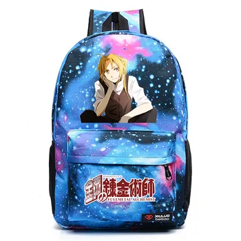 Anime Fullmetal Simyacı Sırt Çantası Tuval Schoolbag Packsack Rahat Yüksek Kaliteli Teenger Unisex Öğrenci Seyahat Laptop Çantası