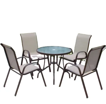 Veranda yemek masası seti bahçe seti bahçe mobilyaları istiflenebilir sandalyeler masa ve sandalye seti kafe ve restoranlar için