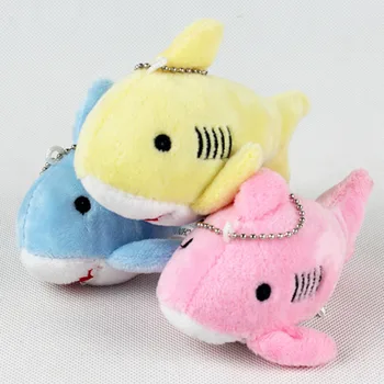 7cm Güzel Karikatür doğum günü hediyesi peluş oyuncak Köpekbalığı Kolye Deniz Hayvan Bebek Anahtarlık Anahtarlık Süslemeleri Süsler Kız