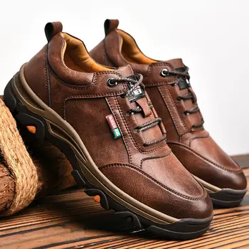 Gündelik erkek ayakkabısı Sneakers 2022 Yeni Yüksek Kalite Vintage Ayakkabı Rahat erkek Deri düz ayakkabı erkek deri ayakkabı