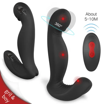 Titreşimli prostat masaj aleti Uzaktan Kumandalı 9 Hızları Vibratör Şarj Edilebilir Anal Popo Fiş Su Geçirmez Anal Seks Oyuncak Erkekler Kadınlar İçin