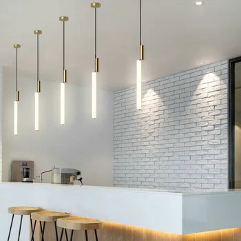Minimalist droplight Restoran / yemek odası / Bar silindirik kolye lambaları Modern LED kolye ışıkları mutfak asılı lamba