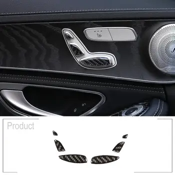 Yumuşak Karbon Fiber Koltuk Düğmesi Sequins 3D iç Sticker Mercedes Benz E Sınıfı İçin W213 E200 E300 GLC C Sınıfı W205 X253 2016-19