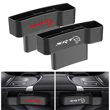 Araba karbon fiber Deri Koltuk Gap saklama kutusu Organizatör SRT Logo Dodge Challenger Hellcat SRT 2008 2010-2021 Özelleştirilmiş
