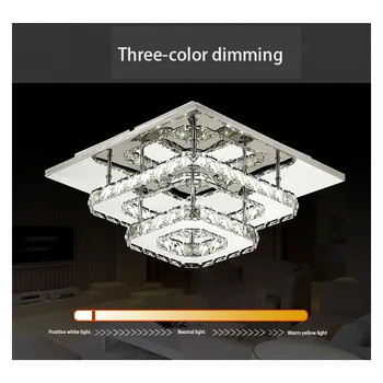 Kristal tavan ışık Modern gömme montaj ışıkları fikstür, kare LED avize yemek oturma odası yatak odası(36 W / 3000-6500 K)