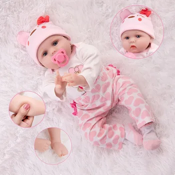 55 cm Vinil Yumuşak ve Rahat Yeniden Doğmuş Bebek Bebek Moda Sevimli Simülasyon Bebek Bebek Bebek Erken Eğitim Oyuncak doğum günü hediyesi