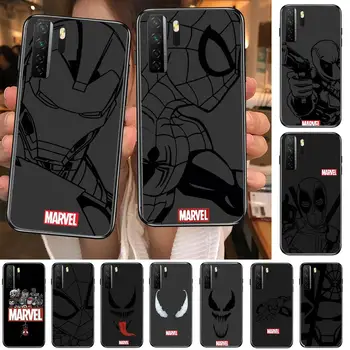 Marvel Demir Adam Örümcek Adam Siyah Yumuşak Kapak Pooh Huawei Nova İçin 8 7 6 SE 5T 7i 5i 5Z 5 4 4E 3 3i 3E 2i Pro telefon kılıfı kılıfları