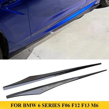 BMW 6 Serisi için F06 F12 F13 M6 Karbon Fiber V Tarzı Yan Etekler Uzatma Dudak Önlükleri Otomatik Ayar
